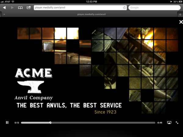 ACME Anvil in HTML5 - Playing a video