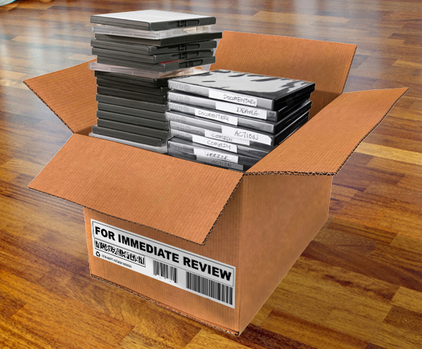 The Box of DVDs for Internal Review