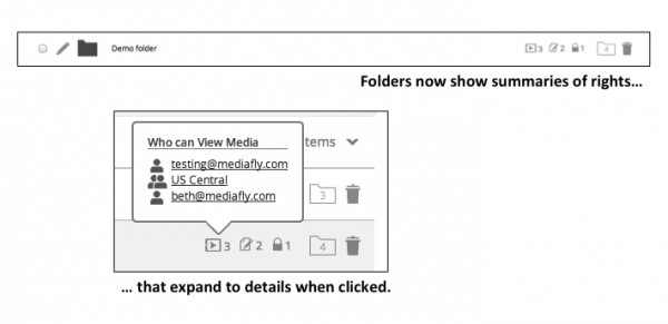 Folders now show summaries of rights