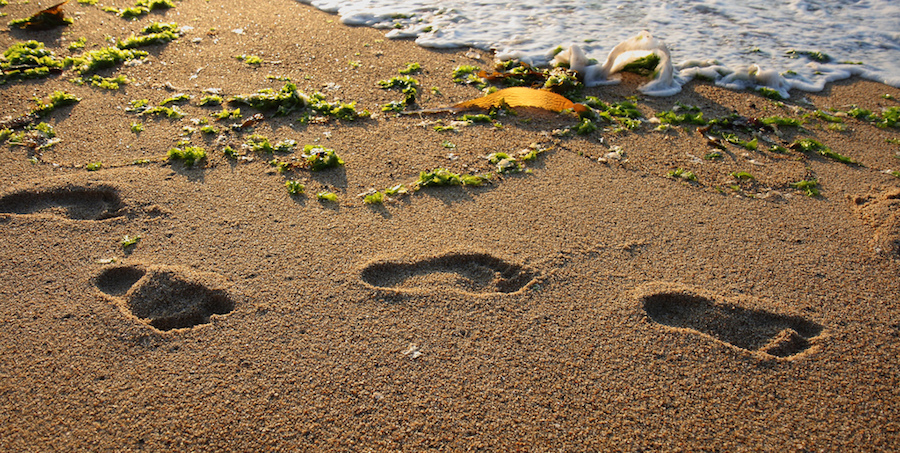 footprints in sand