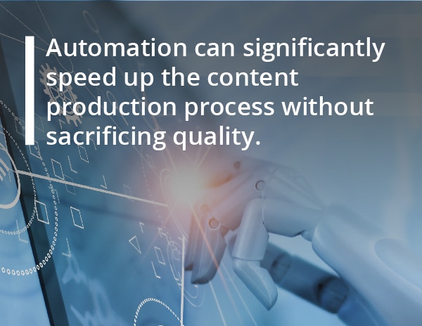 Automation can significantly speed up the content production process without sacrificing quality image