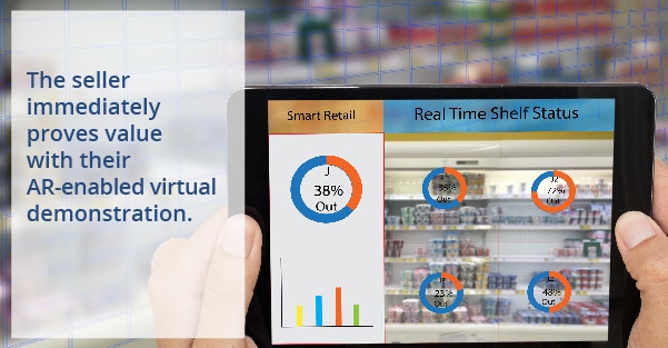 Augmented Reality Image - ipad with store aisle and real time shelf status