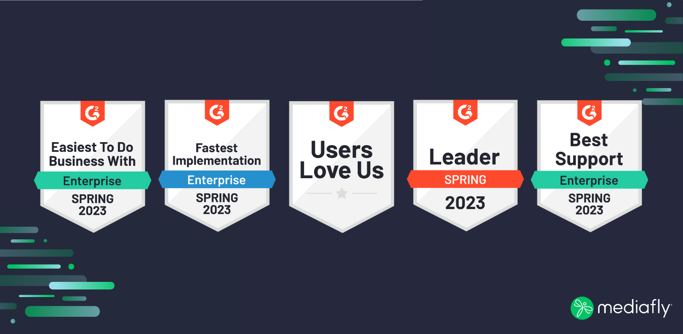 Mediafly received a total of 53 badges across 14 different categories in the Spring G2 Reports.
