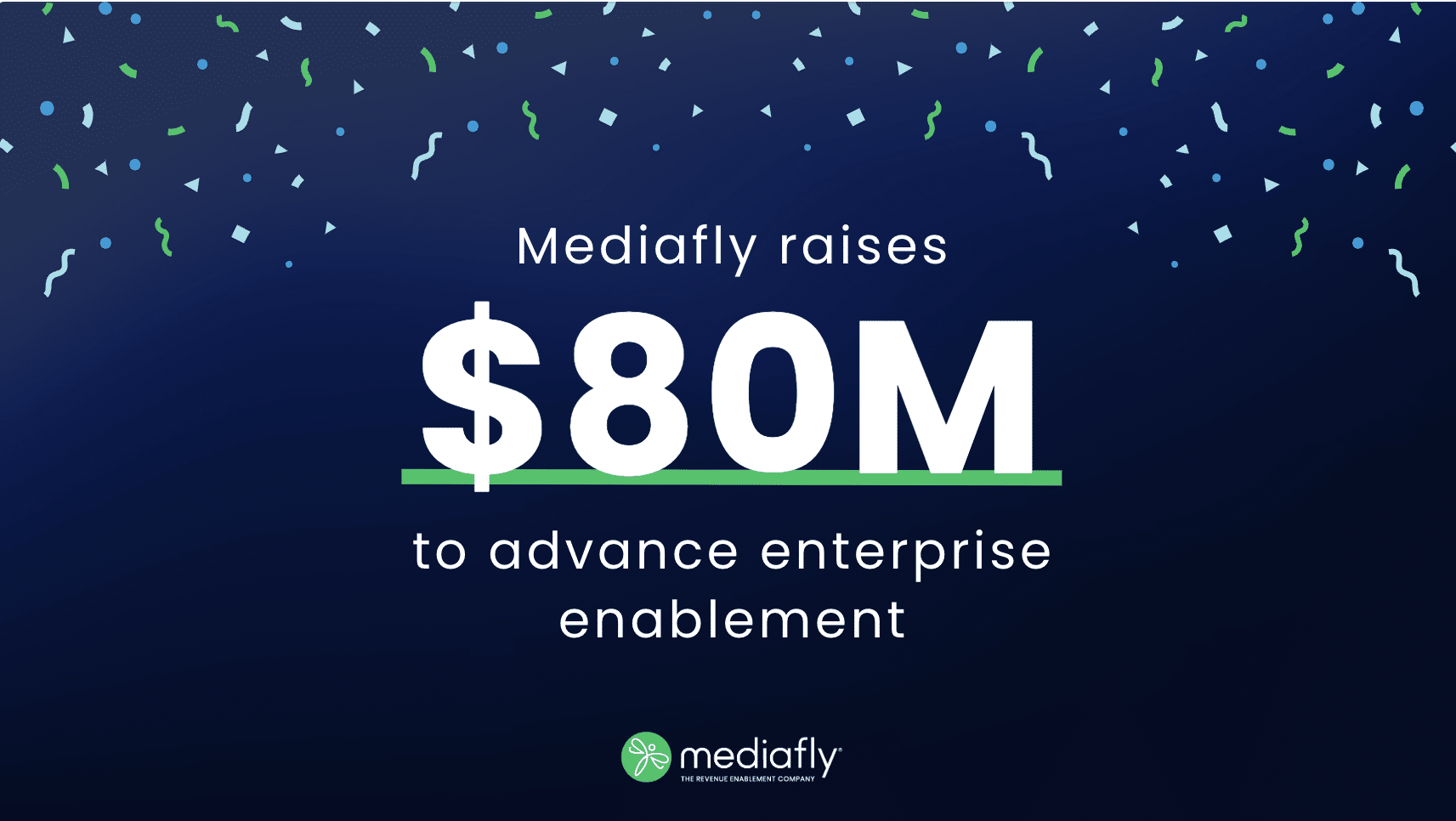 Confetti falling from the air with the announcement Mediafly raised $80 million.