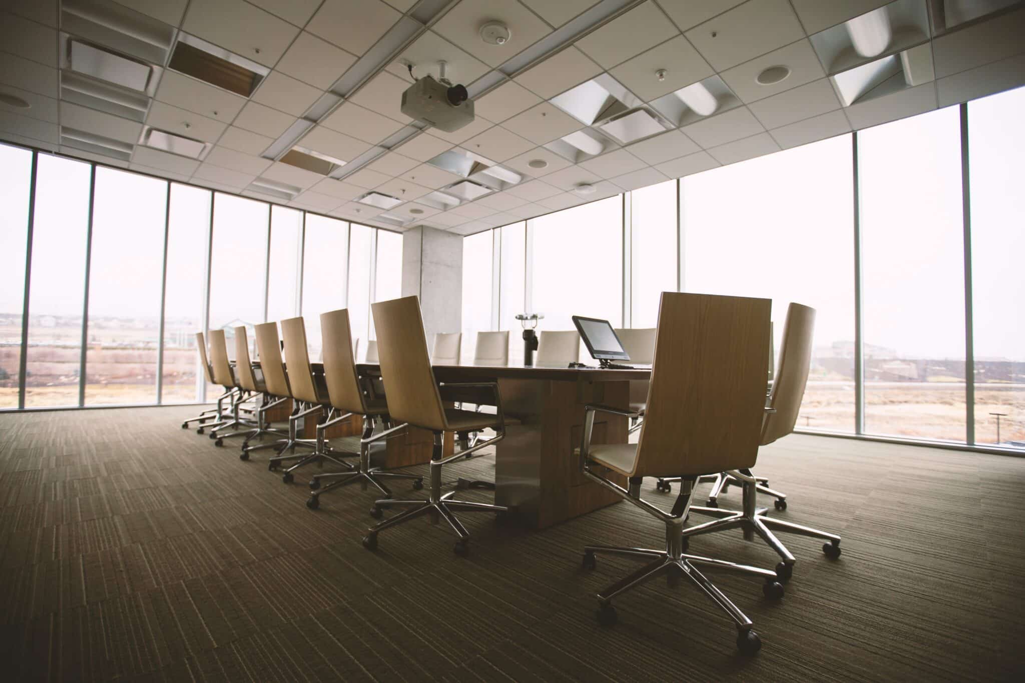 An empty conference room.