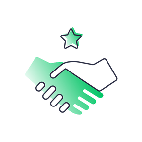 Icon of a handshake with a white background